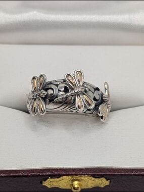 ​🌟Dragonfly Statement Ring 925 Sterling Silver & 18K Gold ✨